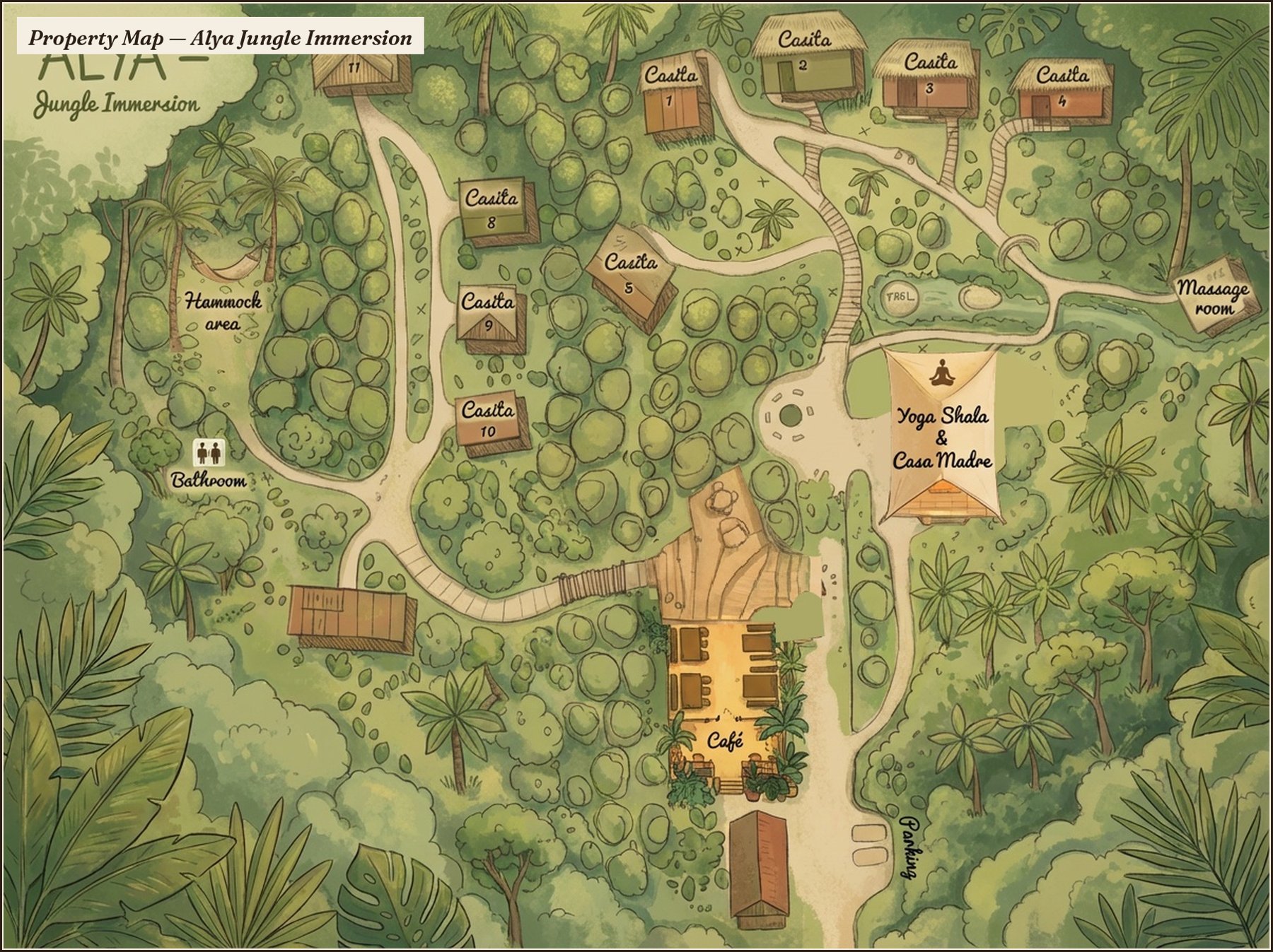 Illustrated property map — Alya Jungle Immersion