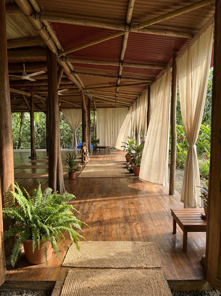 The walkway between casitas
